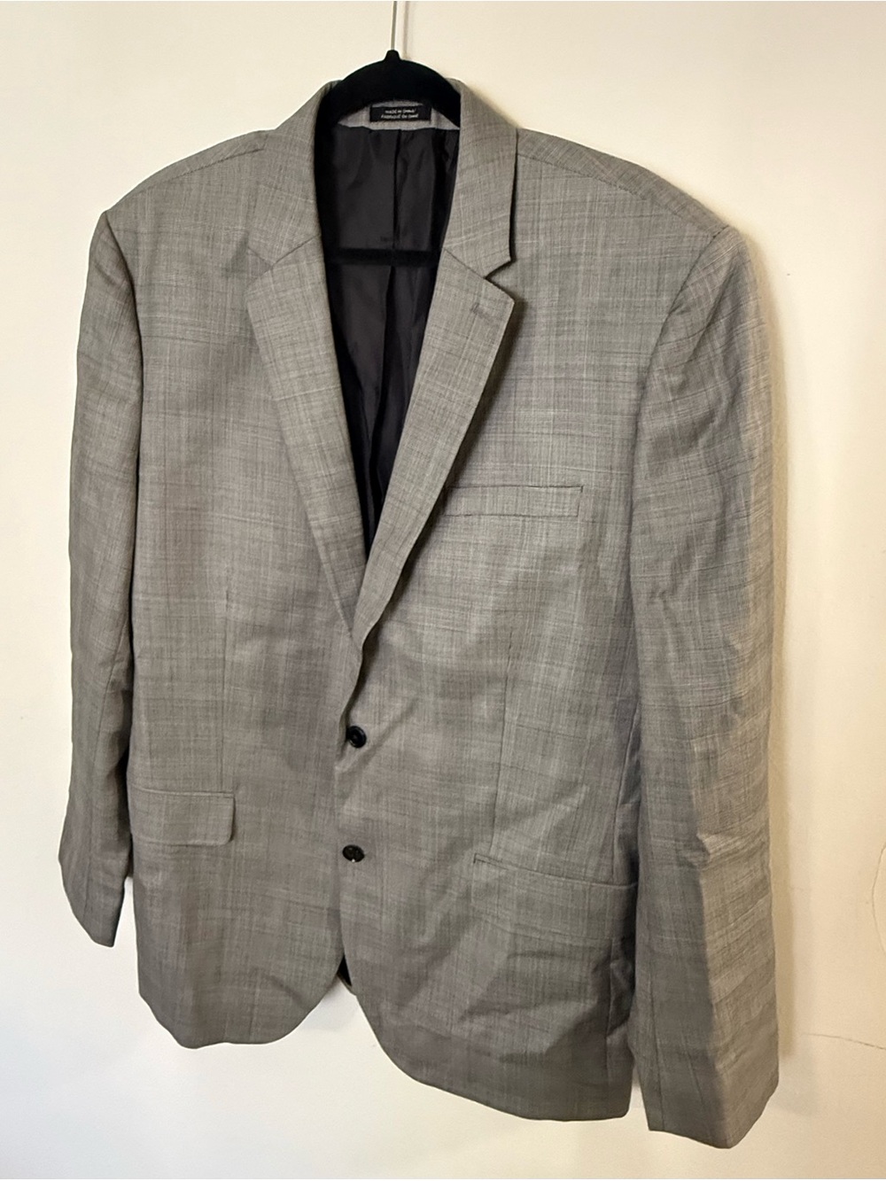 Express Men's Light Gray Two-Button Suit Blazer
